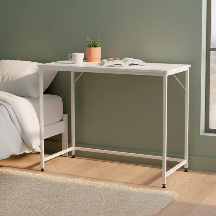 Moderner Computertisch 100 × 50 × 76 cm – Industrieller Loft-Tisch weiß