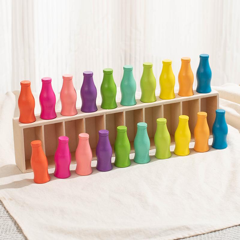 Farblich abgestimmter Flaschenstapelstein-Matching-Spiel Lernspielzeug geeignet für Kinderkurse, Familientreffen a