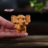S-1Pc Handcrafted Wooden Elephant Figurine Versatile Indoor Outdoor Decor For Christmas Diwali New Year Prosperity Gift