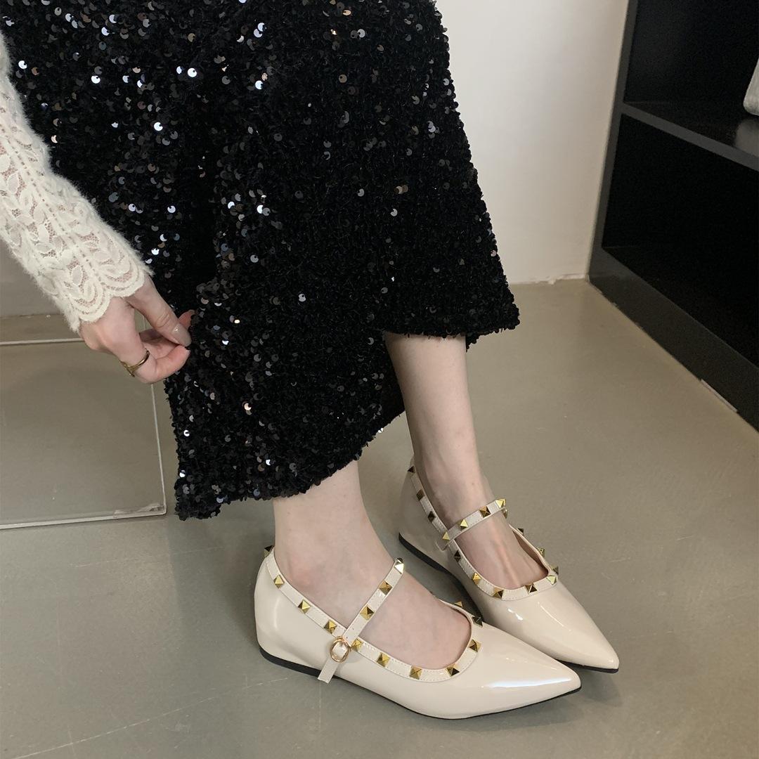 

2025 autumn new single shoes women s 5cm inner height increase willow nails one word with pointed head single shoes shallow mouth single shoes 39 абрикосовый