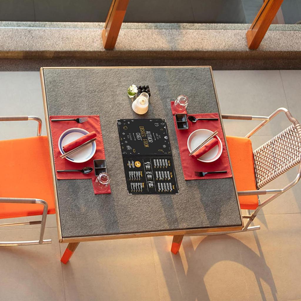 Složka na menu Dvojité panely Průhledné Kapsy na formát Letter Kovové rohy Obaly na menu pro Hotel Restauraci Bar Kavárnu