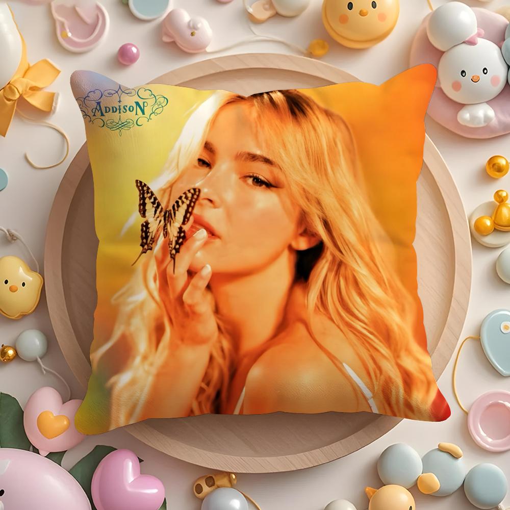 Singer A-Addison Rae Cushion Cover Home & Car Multi-Scene Pillow Cover - Reversible, Soft & Durable for Daily Use