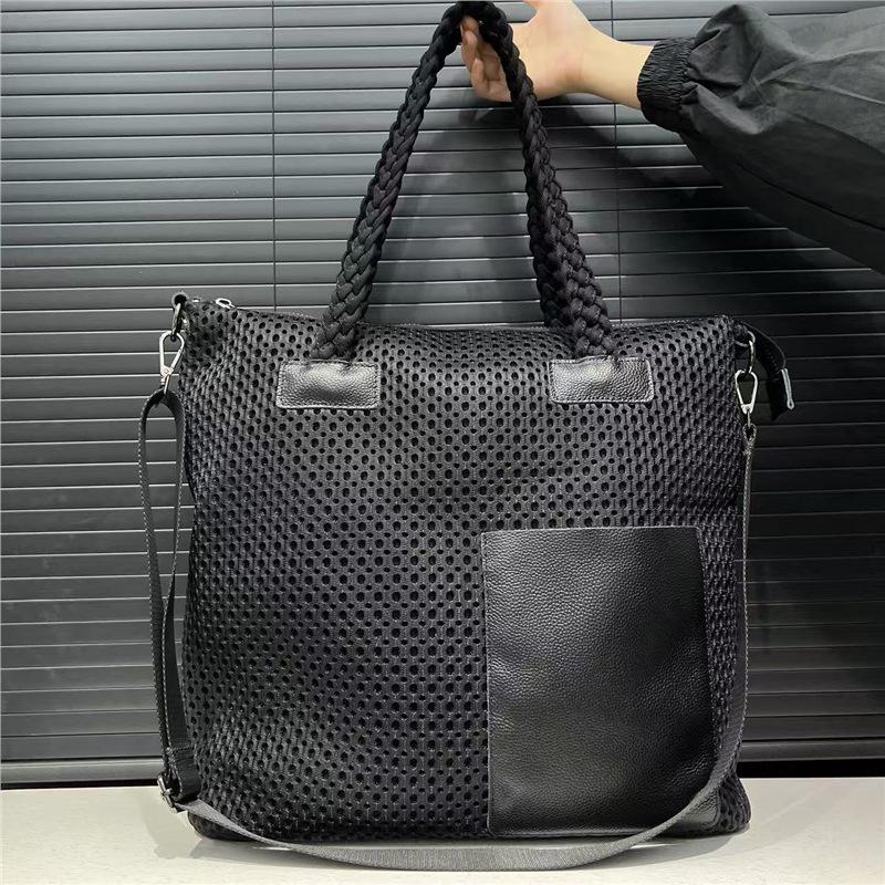 Casual Mesh Splicing Shoulder Bag Large Capacity Trendy Versatile Handbag