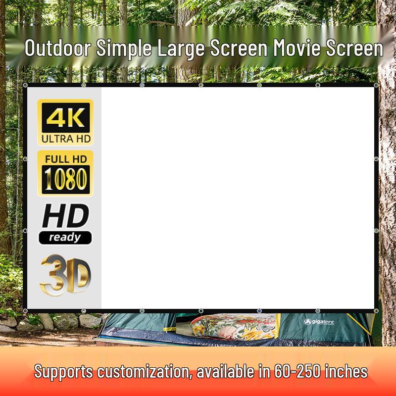 Tragbarer Outdoor-Projektionsleinwand für Camping – 180 bis 200 Zoll HD-Filmleinwand Thick 180-inch Soft Screen 16:9 (W4xH2.3m)