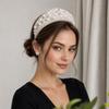 1Pcs Crystal Hairbands Luxurious Pearl Headbands Vintage Beaded Sponge Hair Hoop Handmade Anti-Slip Rhinestone Tiara Bridal