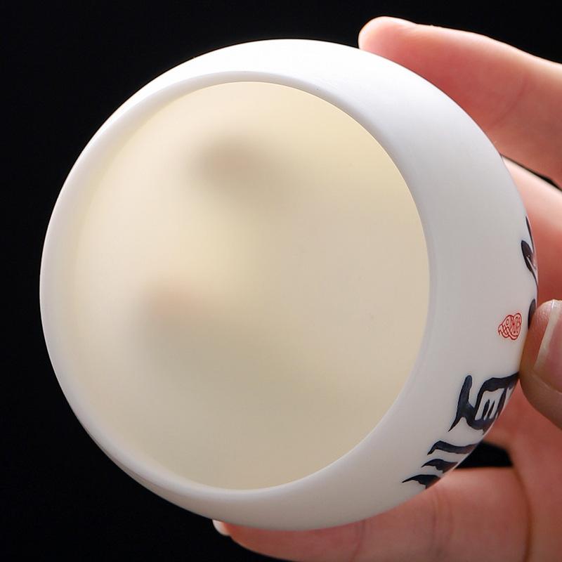 Siyao Yangzhi Jade Master Cup Ceramic Tea Cup Tasting Cup Large Tea Single Cup Gift Box Set