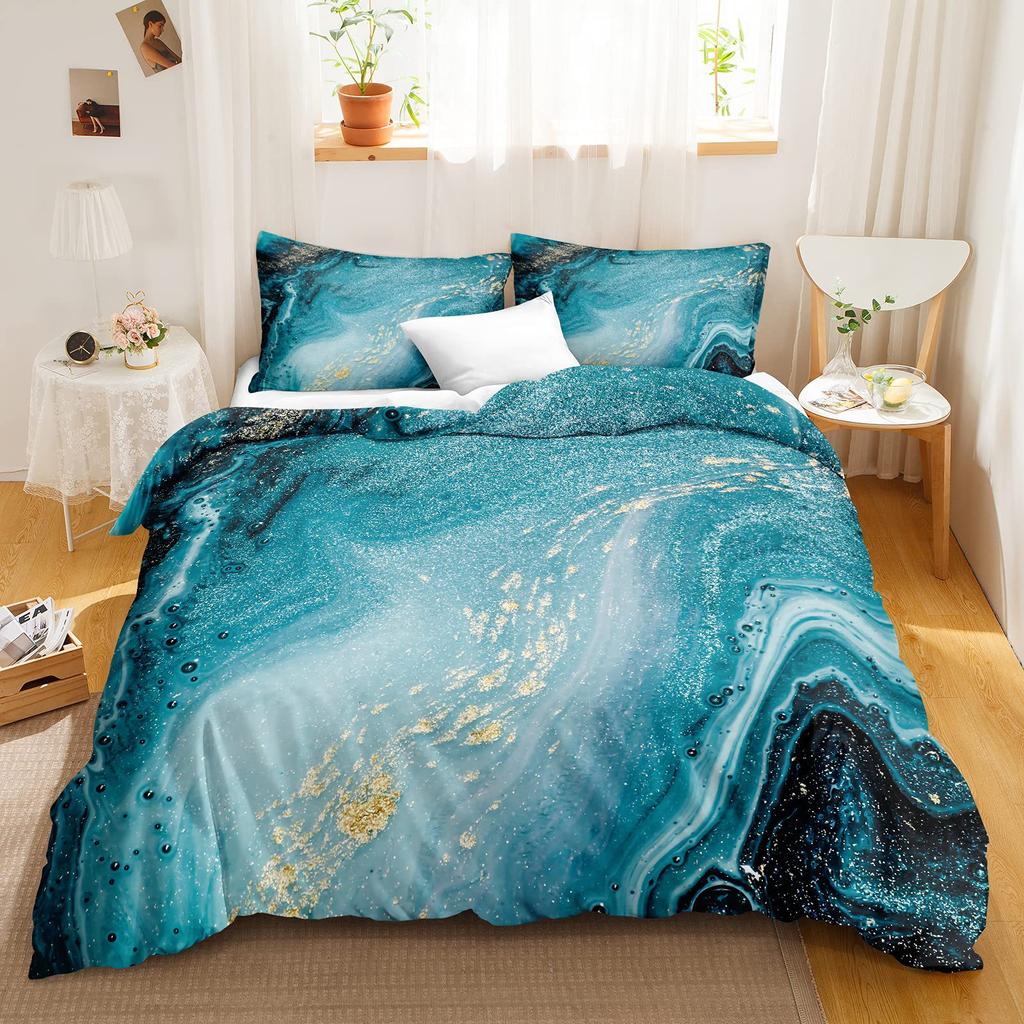 Starfish Conch Ocean Three-piece Quilt Cover 3D Digital Printing Bedding Set Bed Cover