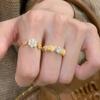 New In Light Luxury Vintage Palace Style Inlay Diamonds Rings for Women Stylish Opened Ring Wedding Party