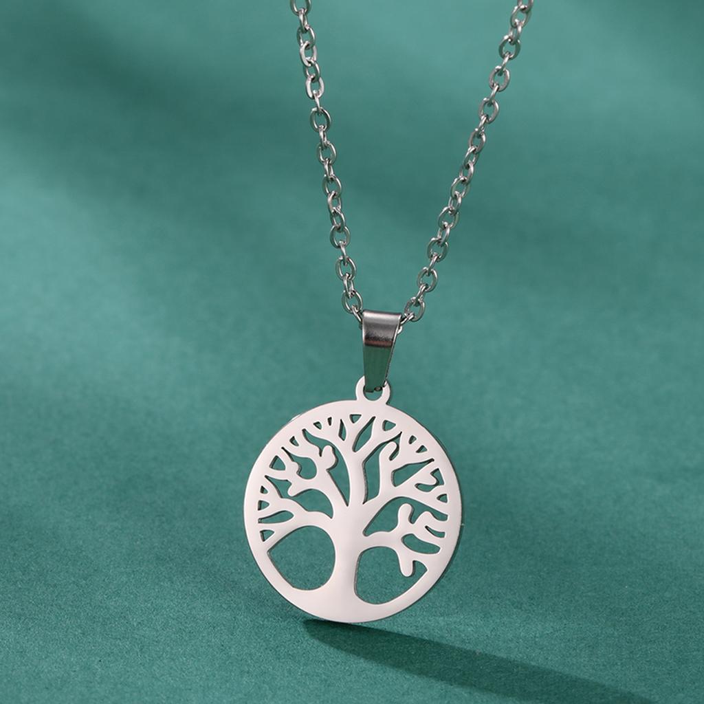 LIKGREAT Tree of Life Men Necklace Stainless Steel Talisman Amulet Choker Chain Necklaces Vintage Jewelry Gift