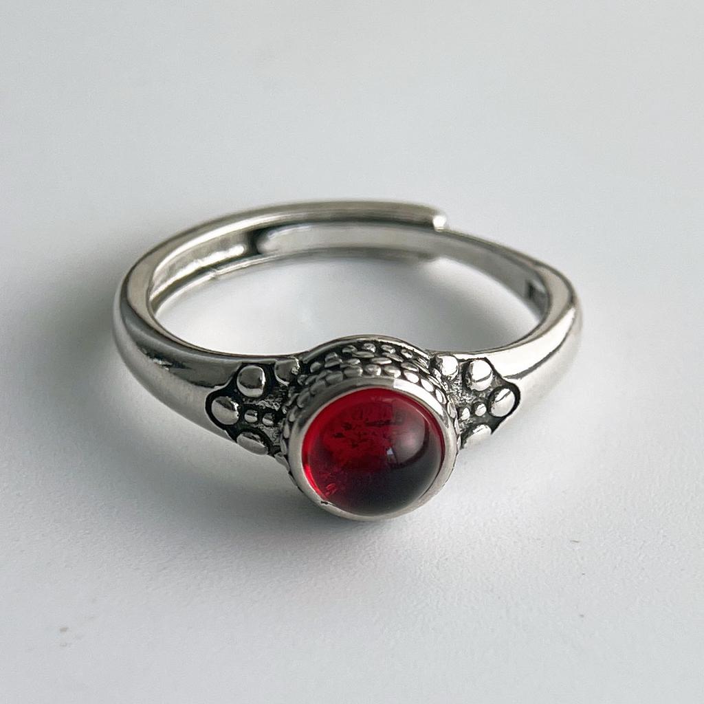 925 Silver Rings for Women Couple Minimalist Handmade Blue Pink Stone Shinning Ring Fine Jewelry Gift Prevent Allergy