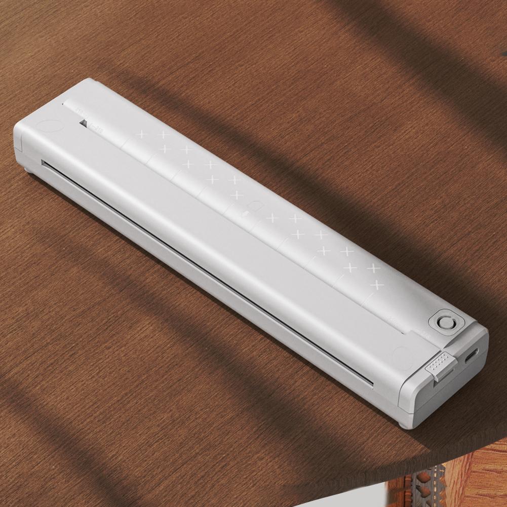 Wireless Mobile Travel Printer Inkless Bluetooth-Compatible Thermal A4 Mobile Printer 203DPI with Printing Paper Home Office Use