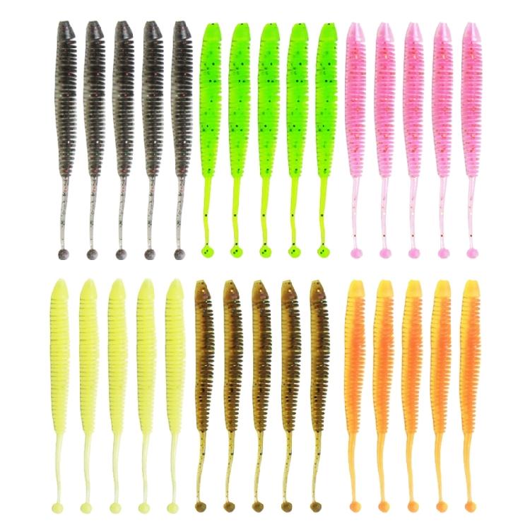 

30Pcs Fishing Lures Saltwater Freshwater Fishing Accessories Swimbaits Lures Paddle Tail Baits Artificial Worm Baits 4.8cm