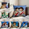 Hot Anime C-Captain T-Tsubasa Pillow Case Anti-dustmite Pillowcase Invisible Zipper Silky Short Plush Sofa Cushion Cover