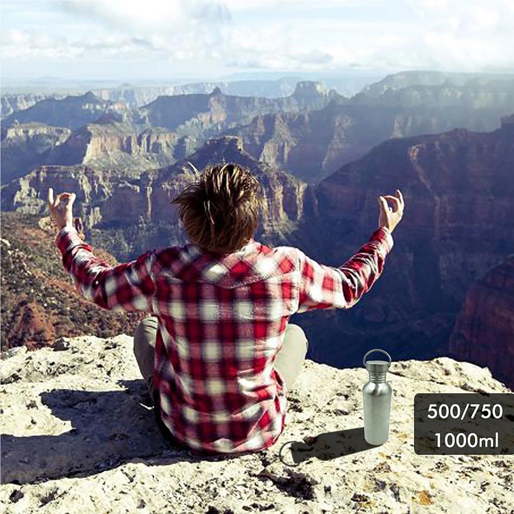 Stainless Steel Water Bottle Insulated Wall Vacuum Sport Bottles 350ml/500ml/750ml Sports Flasks with Handle Waterproof