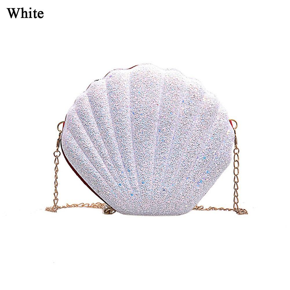 Chain Sequined Shoulder Bag For Women Pu Leather Handbags Cute Shell Crossbody Bags Female Sequins Small Bag Phone Money Pouch