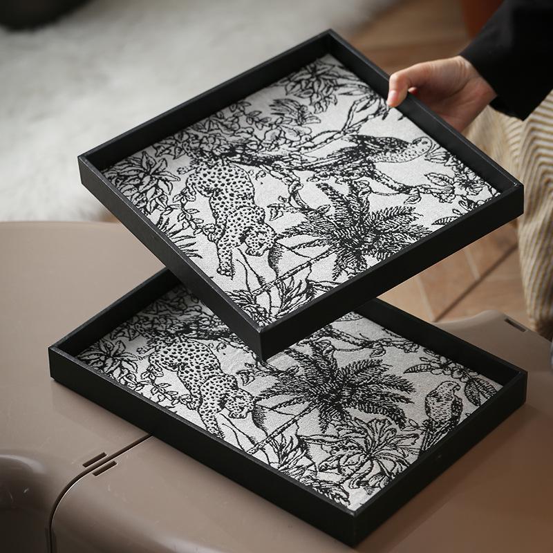 Elegant Leather Decorative Tray for Coffee Table - Ideal for Candles, Perfume, and Cosmetics