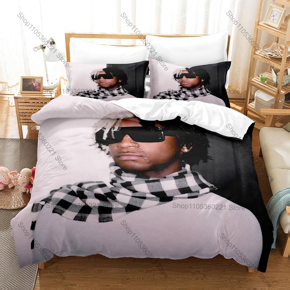 Cool Graphic Ken Carson Playboi Carti Opium Label Rage Rap Bedding Set Duvet Cover With 2 Pillowcases Teen Eboy Goth Bedroom Dec