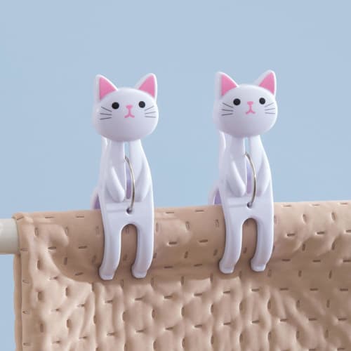 FmtwPhn Cat Clothespins, Clothes Clips, Cat-Shaped Towel Clips | Non-Slip, No-Stain Clothes Hanger Clothespins for Drying Clothes