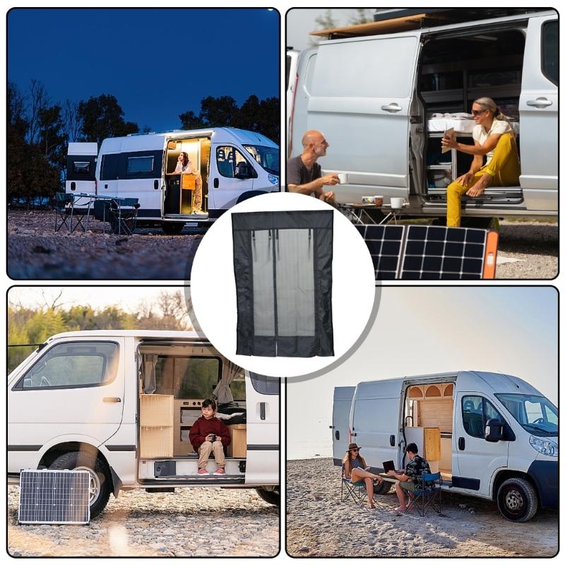 Magnetische Türgitter mit Selbstverschluss, Automatisch schließendes magnetisches Türgitter Schiebetür Fliegengitter für Wohnmobile Wohnwagen