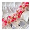 Uflower 200cm Atficial Pink Flower Row Runner Elegant Artificial Center Stage Background for Wedding Party Home Decoration