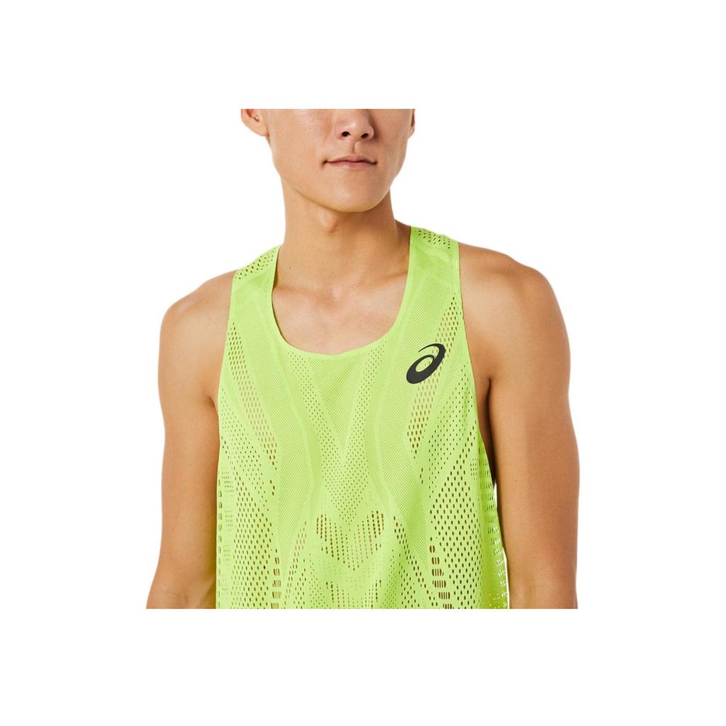 Asics Gilet de ventilation à séchage rapide Track Elite Activbreeze pour hommes Vert Jaune 2091A521-302