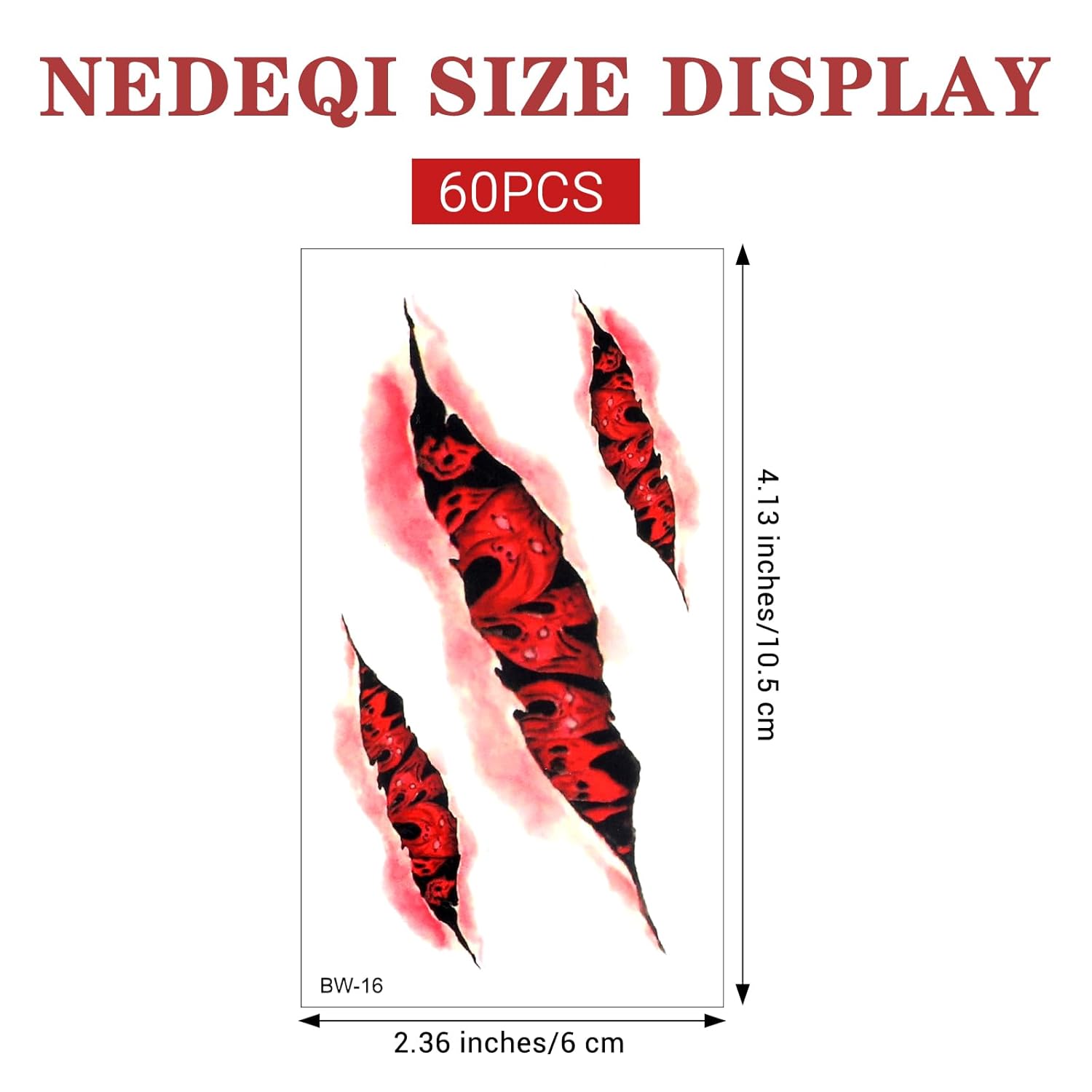 60 Sheets 3D Fake Scars Tattoo, Halloween Zombie Temporary Tattoos, Fake Stitches Tattoos, Cut Scary Face Wound Blood Chucky Scars Stickers for