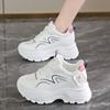 Mode 2024 Frühling Herbst Damen Klobige Sneaker Atmungsaktive Plateau Sportschuhe für Damen Mode Dicke Sohle Weiße Turnschuhe Frau