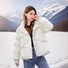 Down jacket short three-button bread jacket casual jacket stand-up collar white duck down warm fashion jacket