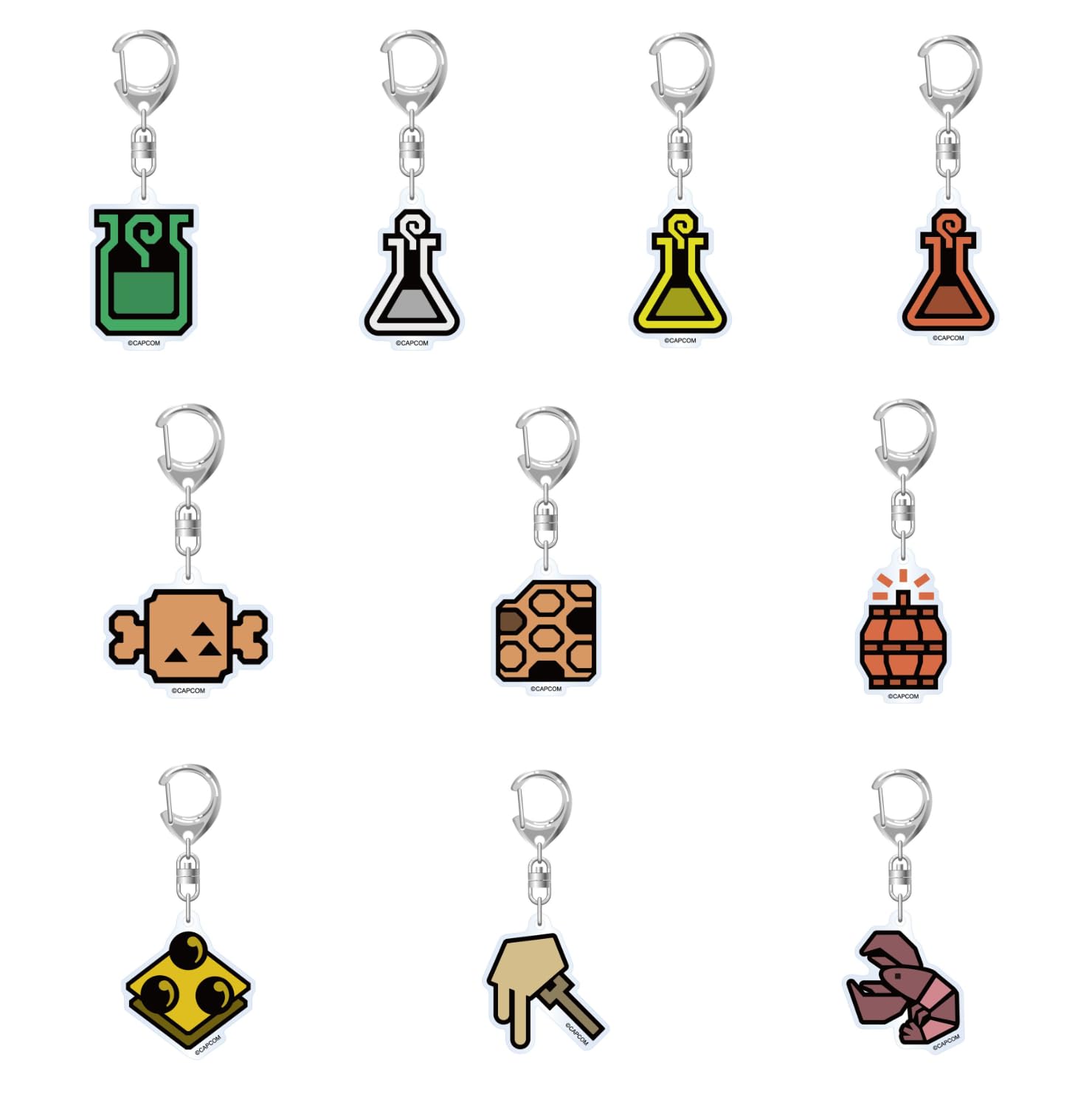 

Capcom Monster Hunter Wilds Item Icon Acrylic 1 H70mm x W135mm x Zinc Alloy Keychain, Box, Approx. D105mm, PMMA, Iron,