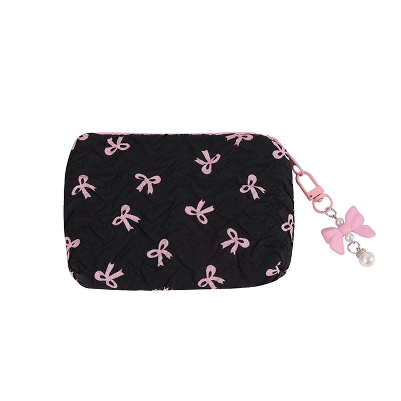 Small Fresh Butterfly Bow Polyester Wallet With Large Capacity Card Organizer And Makeup Bag For Daily Use