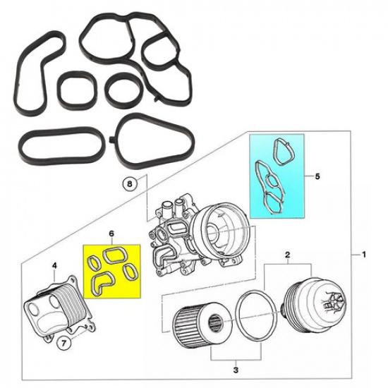 Oil Filter Housing Cooler Gasket Seals For Mini Cooper S R60 R61 R56 R57 R58 R59
