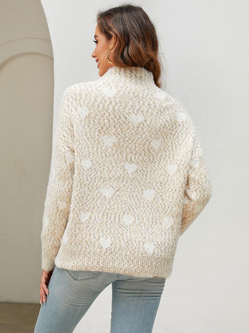 ZIMOXUAN женский повседневный свитер с принтом в виде сердца — фото 21