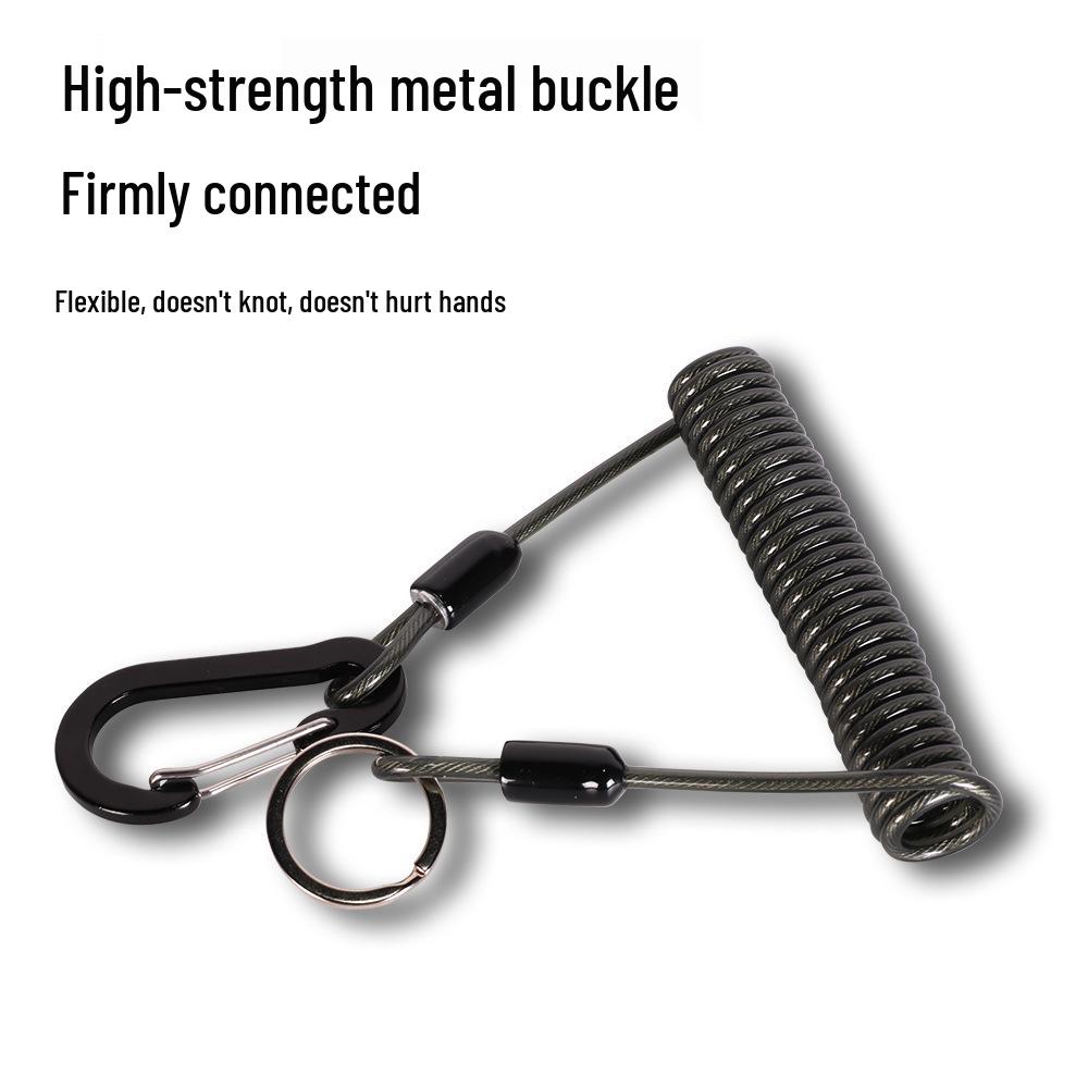 Automatic Retractable Steel Wire Lanyard with Snap Hook for Boat Fishing Accessories