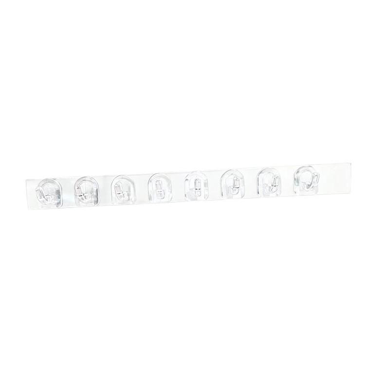 Transparent Hair Tie & Headband Storage Rack with Adhesive Hooks for Bathroom