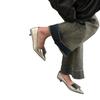 Französische Kitten-Heel-Schuhe mit leichtem Ausschnitt, Damenschuhe 2025 Frühling und Herbst neu, spitze, temperamentvolle, silberne Abendschuhe für die Arbeit