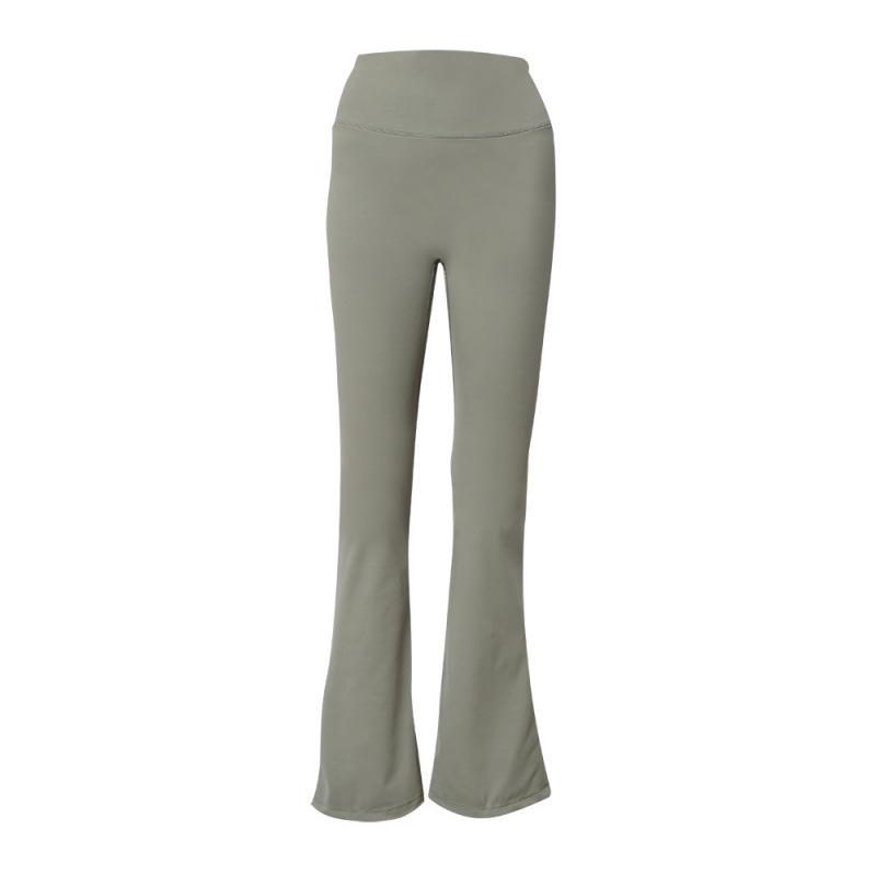 Pantaloni a zampa originali Lulu a vita alta con scanalature: Leggings a zampa d'elefante per Yoga e Pilates, effetto nudo, sollevamento glutei e snellenti.