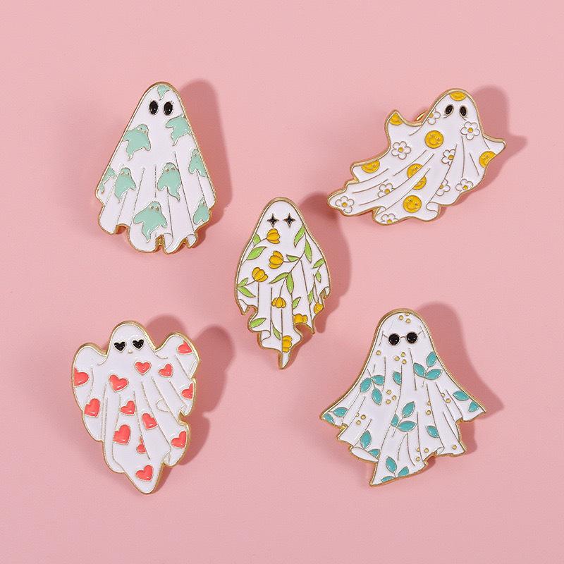 Halloween Cartoon Pumpkin Ghost Skull Metal Brooch - Funny & Cute Pin for Men and Women
