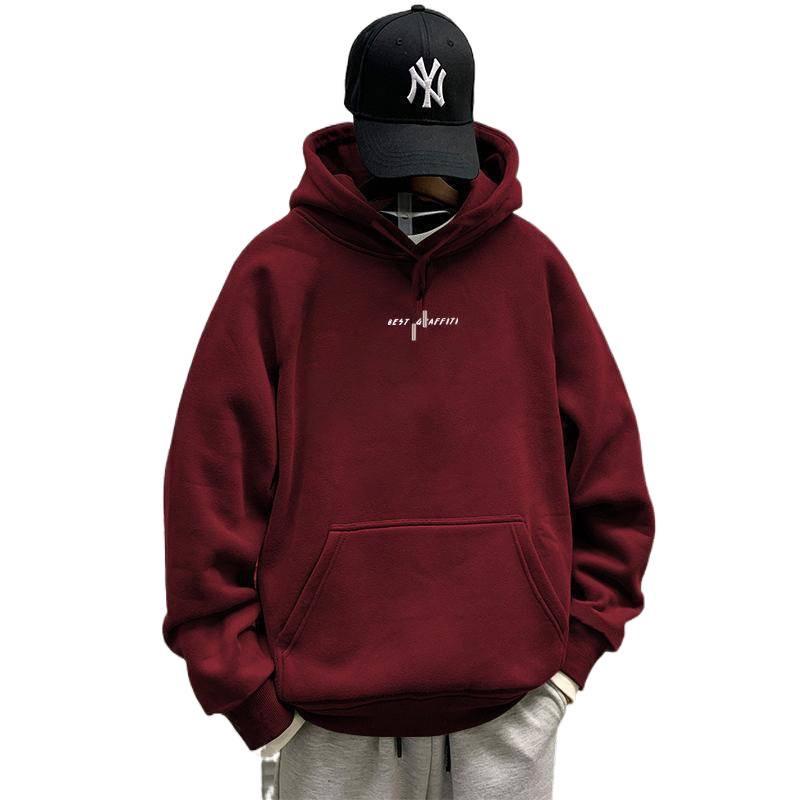 Herbst/Winter Neu Herren Amerikanischer Stil Kapuzenpullover Hoodie mit Samtfutter