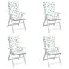 High Back Cushions (4 Pcs) Leaf Pattern Fabric