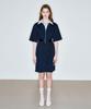 Ssikeoseun Detachable Shirts Collar Dress_Navy