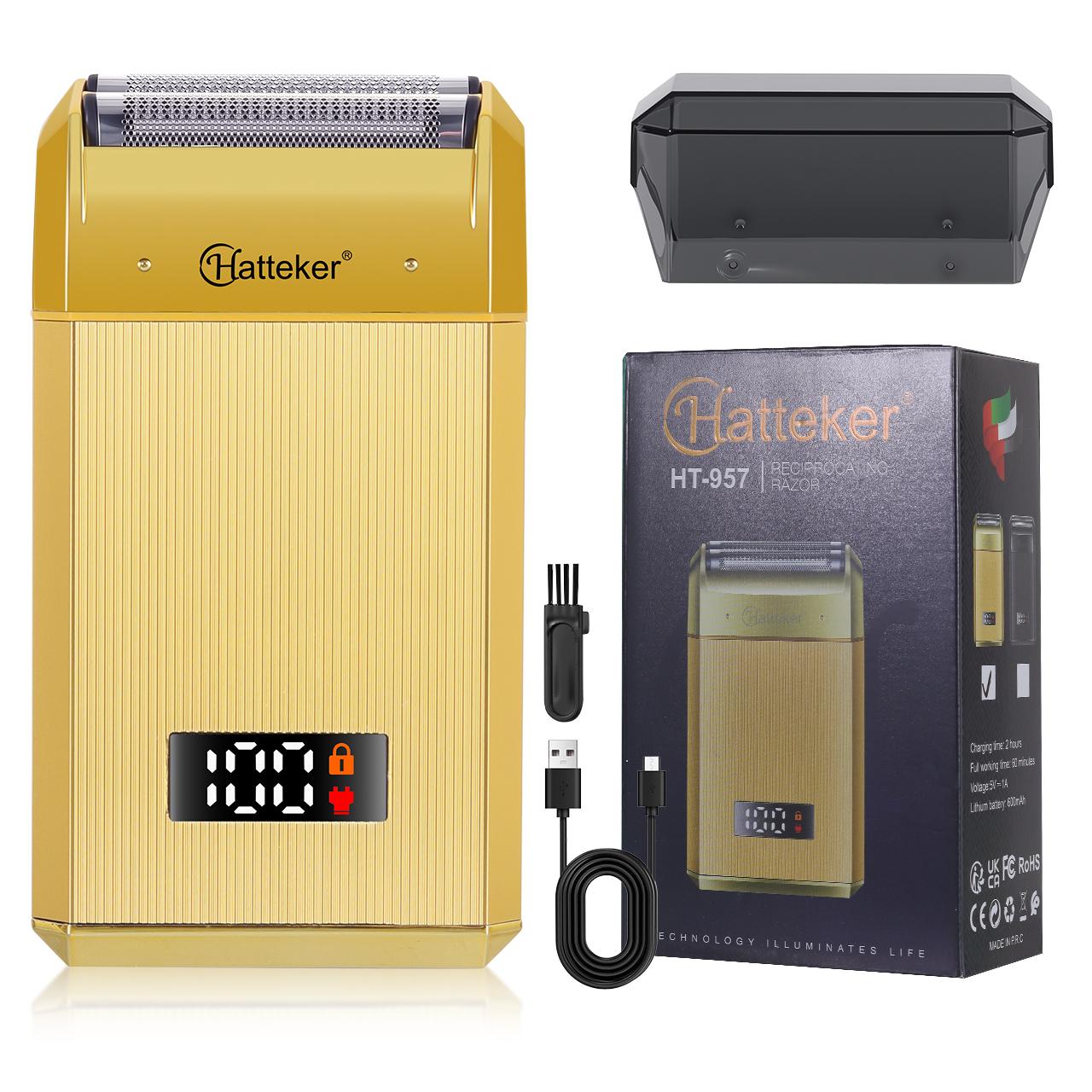 

Электробритва для мужчин Зарядка Импортная Плавающая головка с двойными лезвиями Функция отбеливания Умный ЖК-цифровой дисплей золотой