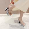 2025 Summer Sale Of Women's Shoes Square Toe Beige Heeled Sandals Espadrilles Platform Buckle Strap New Comfort Low Party Black