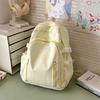 Summer New Water Canvas Bag Literary Japanese Female Lazy Wind Small Backpack Simple Solid Color Female Backpack