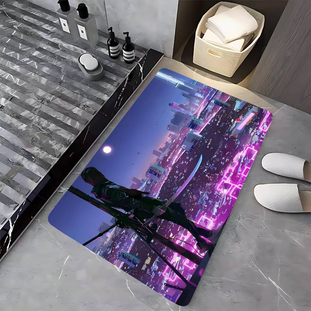 C-Cyberpunk S-SamuraiS Mata pod drzwi wejściowe Zmywalna Antypoślizgowa Mata obszarowa pod sofę krzesła do salonu Kuchnia Wycieraczka powitalna