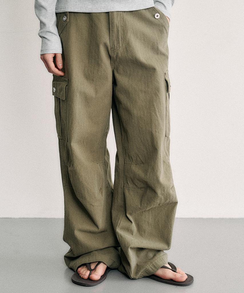 Leondi Chevron Field Cargo Pants - Khaki