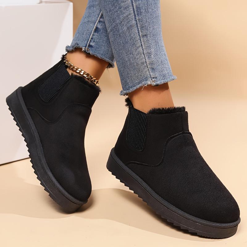 Novas botas de inverno quentes de tamanho grande, com espessura e veludo, de um pedal, sapatos de algodão, botas de neve femininas, comércio exterior