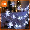 1 Stück LED Weihnachts-Schneeflocken Lichterkette Innen & Außen Hängende Dekorative Beleuchtung Fee Atmosphäre Lampe Für Gartenparty