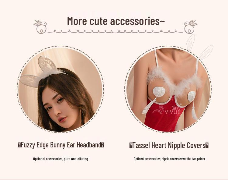 Yi Yue Sexy Christmas Cutout Bodysuit Lingerie with Open Crotch