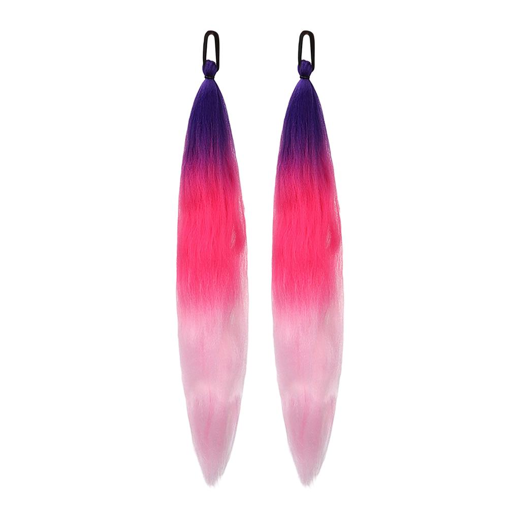 2PCS Colorful Elastic Rope Rubber Band Boxing Braid Wig Ponytail Hair Extensions