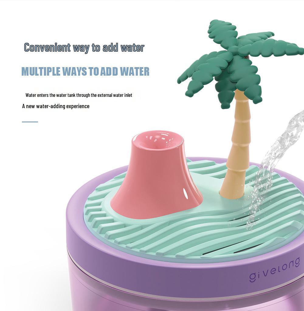 Seven-Color USB Flower Air Humidifier for Desk or Car